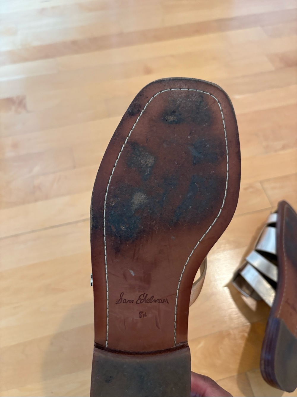 Sam Edelman Dina Gold Woven Slide Mules, Size 8.5M - Picture 7 of 8